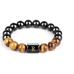 EDMIRIA Unisex Wood Obsidian Initials Bracelet-image-64