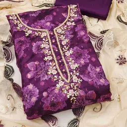 KALINI Organza Unstitched Dress Material-picture-28