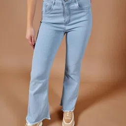 DOLCE CRUDO Women Bootcut High-Rise Stretchable Jeans-picture-30
