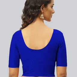 Fressia Fabrics Woven Design Round Neck Saree Blouse image 3