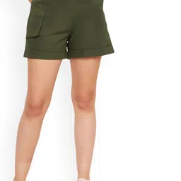 WineRed Women High-Rise Outdoor with One Side Pocket Shorts-image-70