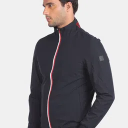 Arrow Sport Men Navy Blue Red Bomber Jacket image 5