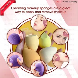 MAJESTIQUE Set Of 4 Professional Makeup Sponges Blender Set With Egg Case image 5