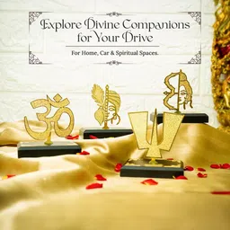 Ekhasa Golden Lord Krishna Idol for Car Dashboard Showpiece image 4