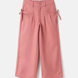 United Colors of Benetton Girls Smart Pleated Regular Fit Bow Twill Trouser-image-97