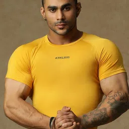 ATHLISIS Men Anti Odour Applique Compression T-shirt-picture-43