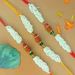 Anouk Set Of 3 Rudraksha Rakhi With Fun Card, Roli & Chawal-picture-32