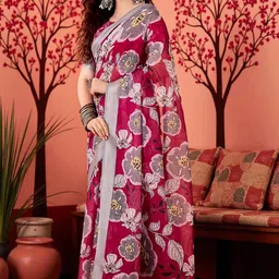 GULKEE FAB Floral Zari Handloom Saree image 5