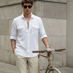 VEYTRO Textured Spread Collar Jacquard Fabric Casual Shirt image 5