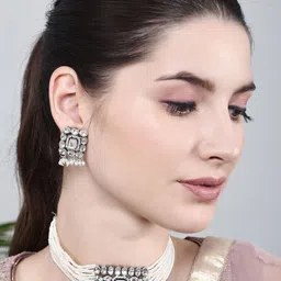 PUJVI Stone-Studded & Beaded Jewellery Set-picture-35