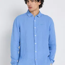 BEN SHERMAN Button-Down Collar Pure Linen Casual Shirt-picture-38
