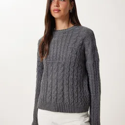 Happiness istanbul Women Cable Knit Pullover-picture-13