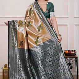 Bhagirath Fashion Ethnic Motifs Zari Banarasi Saree image 3