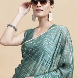 MIRCHI FASHION Geometric Printed Chiffon Saree image 2