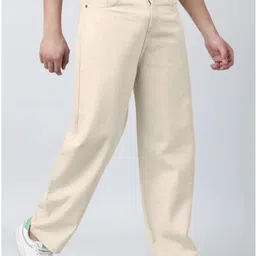 white leapard Men Relaxed Fit Mid Rise Beige Jeans-picture-43