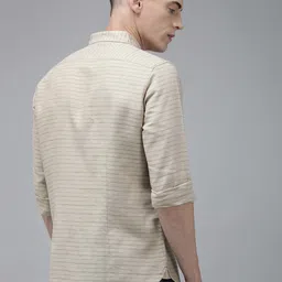 the bear house Men Slim Fit Striped Button Down Collar Casual Shirt image 3