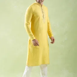Arihant Rai Sinha Men Embroidered Regular Pure Silk Kurta with Trousers image 4
