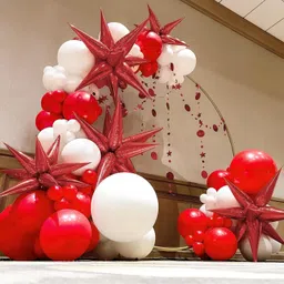 giftzadda Solid Red White Balloon 50pcs for Birthday Anniversary Party Decoration Balloon image 2