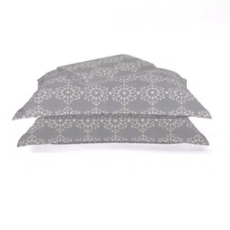 Himeya Grey & White Ethnic Pure Cotton 144 TC Queen Bedsheet with 2 Pillow Covers image 3