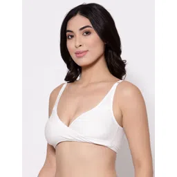 Inner Sense White Solid Organic Cotton Antimicrobial Sustainable Sleeping/Feeding Bra AIMB007E image 5