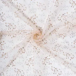 parda online Beige & Golden Polyster Floral 7ft Sheer Eyelet Window/Door (1 Pc) image 3