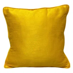 house of silko Yellow Textured Silk 16 x 16 Inches Cushion Covers (Set of 2) image 5