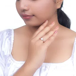 tassya 925 Silver Zircon Studded Ring,Adjustable|Lifetime Plating Silver Silver Plated Ring image 4