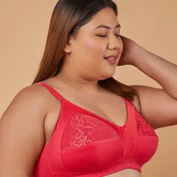 Maashie Pack of 2 M Frame Full Coverage Non Padded Non Wired Lace Bra image 5