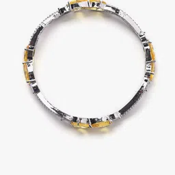 justpeachy Set Of 2 Silver-Plated AD Studded Bangles image 3