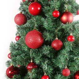 tied ribbons Christmas Tree Decoration Red Hanging Balls Pack of 24 image 3