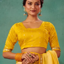 TIRA Striped Woven Design Pure Chiffon Saree image 2