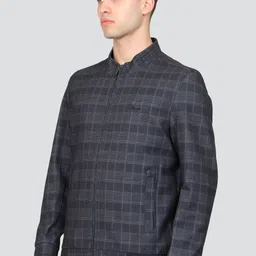 YOUNG CLUB CLASSIC Checked Woollen Lightweight Mock Collar Bomber Jacket image 4