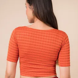 Bindigasm's Advi Checked Stretchable Saree Blouse image 4