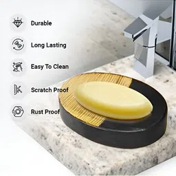 The Better Home Black Glossy Contemporary Soap Dish image 3