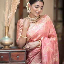 KALINI Woven Design Zari Silk Blend Designer Banarasi Saree image 3