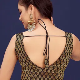 Vardha Woven Design Brocade Readymade Saree Blouse image 3