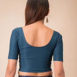 Bindigasm's Advi Woven Design Stretchable Cotton Saree Blouse image 3