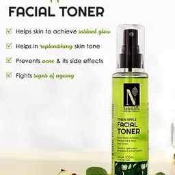 NutriGlow Ultra Rich Green Tea Facial Kit 250 g + 10 ml & Green Apple Facial Toner 100 ml image 5
