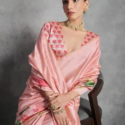 Mitera Tussar Floral Print Saree image 3