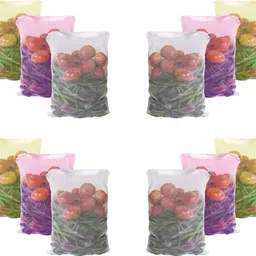 fab ellite Reusable Fridge bags Vegetable storage Net for Fruits Pack of 12 Grocery Bags-picture-27