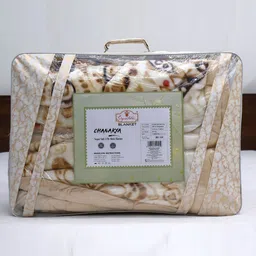 Signature Brown & White Floral Heavy Winter Double Bed Blanket image 4