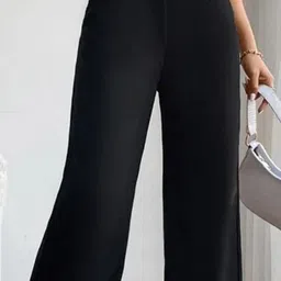 broadstar Women Loose Fit Black Lycra Blend Trousers image 4