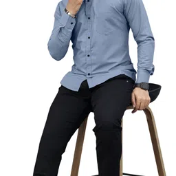 nivick Men Regular Fit Solid Spread Collar Formal Shirt image 5