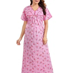 Gutthi Women Pink Nightdress-image-91