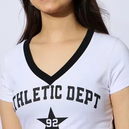 Noh.Voh - SASSAFRAS Kids Girls Typography Printed V-Neck Slim Fit T-shirt image 3