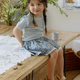 LULU & SKY Girls Printed V-Neck Pockets T-shirt-picture-33