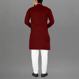 Attigo Maroon Cotton Blend Kurta Sets-picture-35