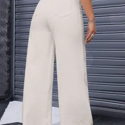 NU CLOTHS Women Comfort Wide Leg High-Rise Denim Stretchable Jeans image 4