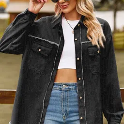 Oh Rare Women Solid Denim Jacket-image-34