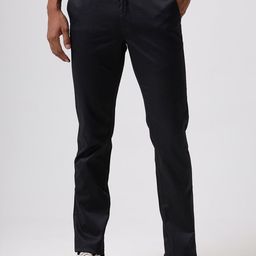 Basics Men Relaxed Straight Leg Tapered Fit Trousers-picture-2